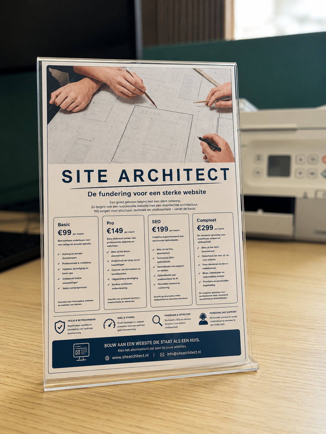 Websitepakketten en tarieven van de Site Architect