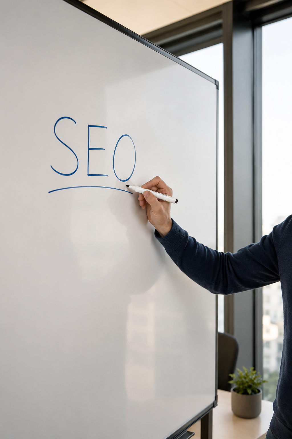 SEO geschreven op een whiteboard